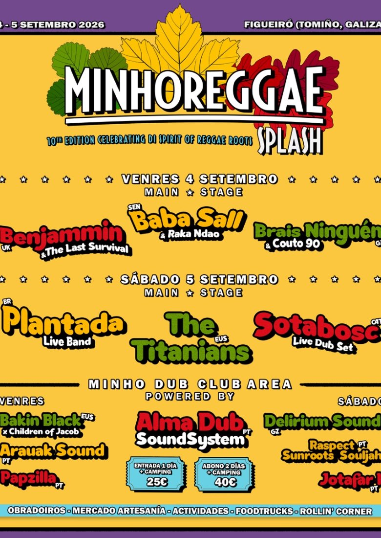 Cartel del Minho Reggae Splash 2026 en Tomiño
