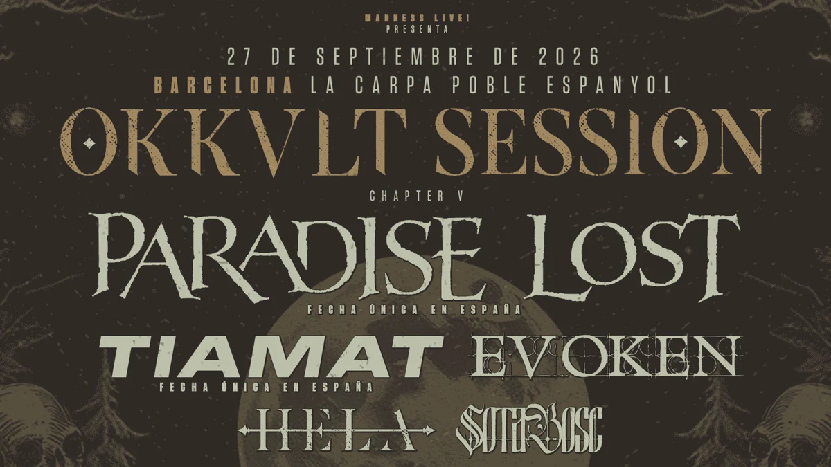 Cartel oficial de Okkult Session 2026 con Paradise Lost y Tiamat