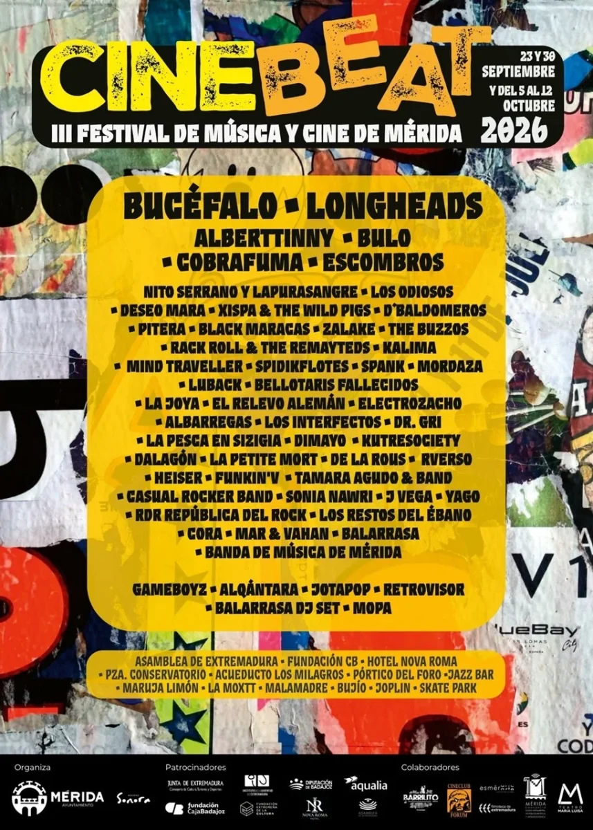 Cartel oficial de CineBeat Mérida 2026