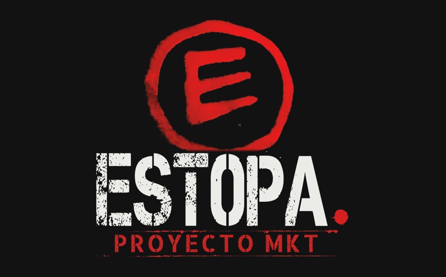 Logotipo de Estopa con la E roja en un círculo y el texto Proyecto MKT