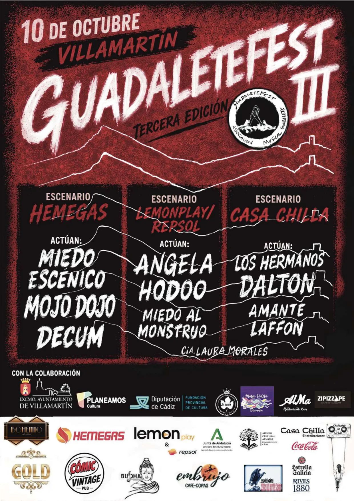 Cartel oficial de la tercera edición de GuadaleteFest 2026 en Villamartín