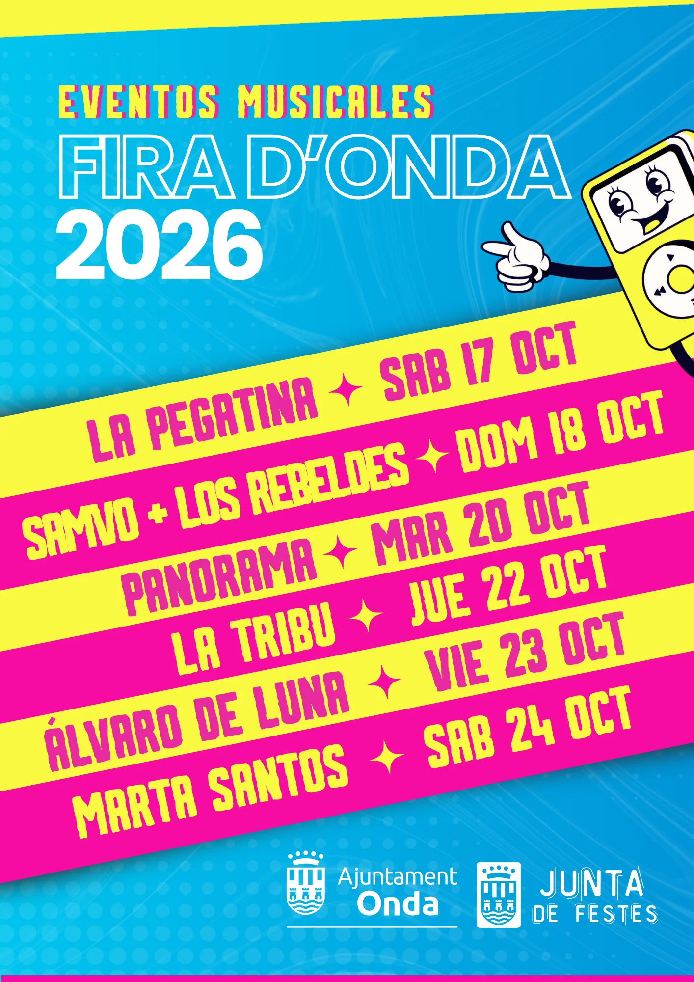 Cartel oficial de los seis eventos musicales de la Fira d’Onda 2026