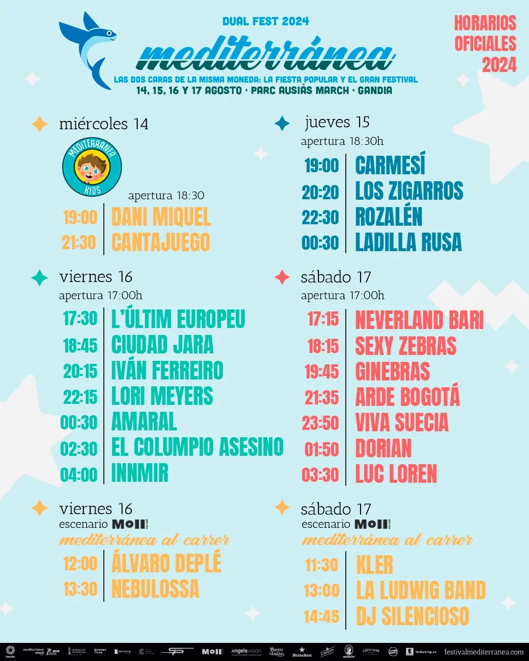 CARTEL HORARIOS MEDITERRÁNEA 2024