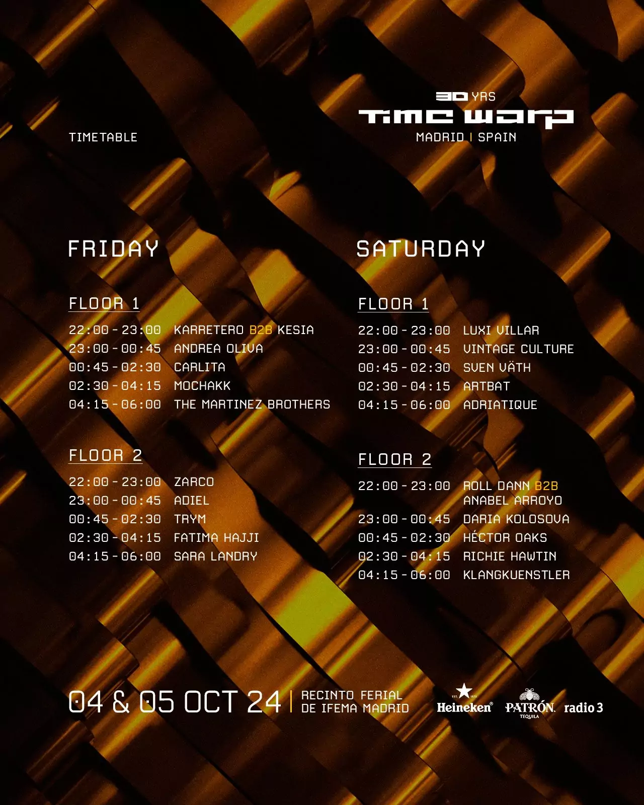 Time Warp Madrid 2024: Horarios