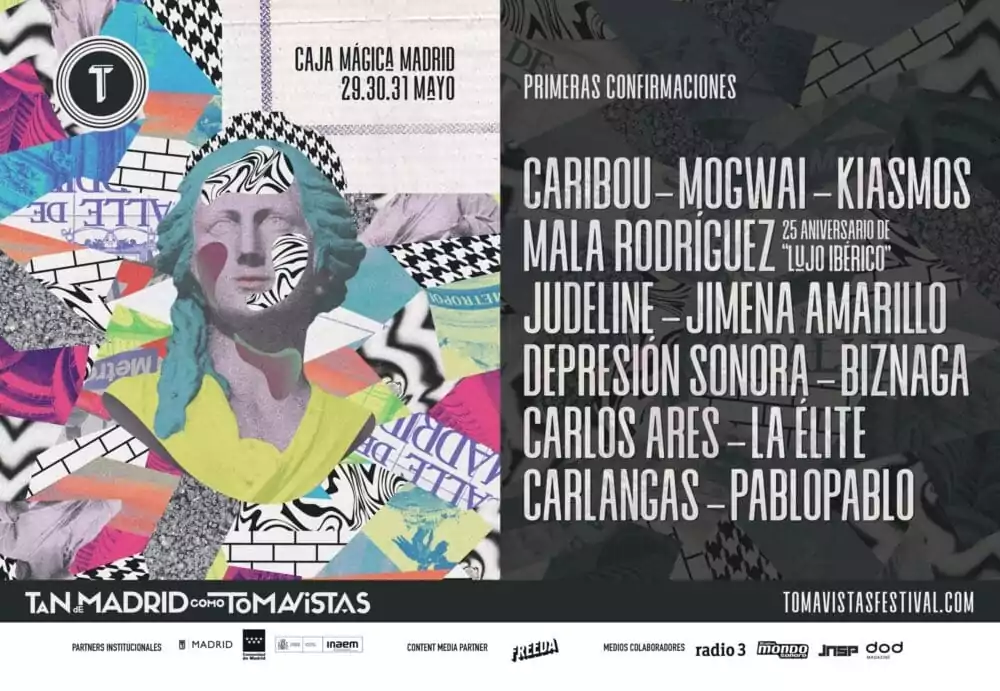 Cartel del festival Tomavistas 2025 con fechas, ubicación y primeras confirmaciones de artistas