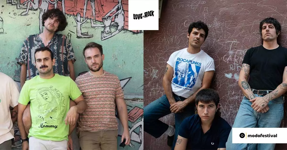 Las bandas Vera Fauna y Biznaga posan en imágenes promocionales para el festival Love to Rock 2025 en La Marina de Valencia.