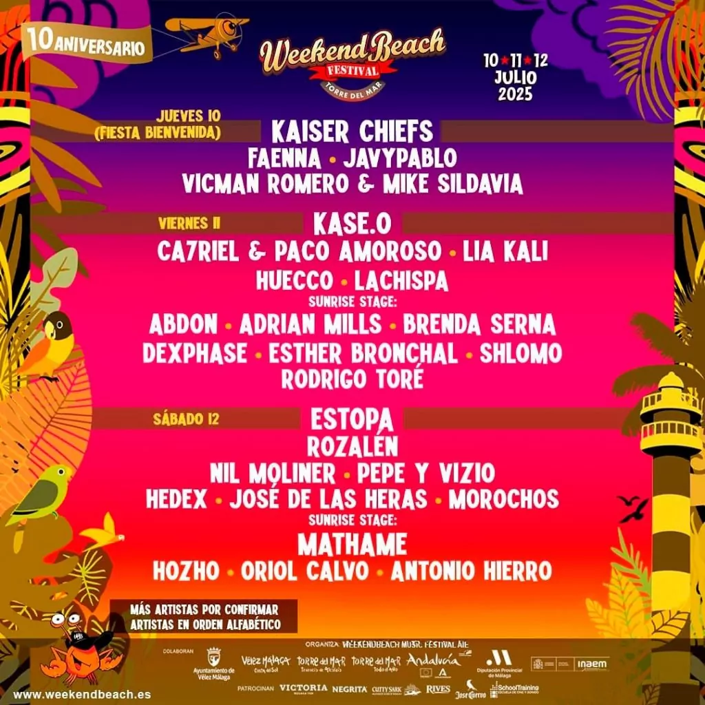 Weekend Beach Festival 2025 cartel