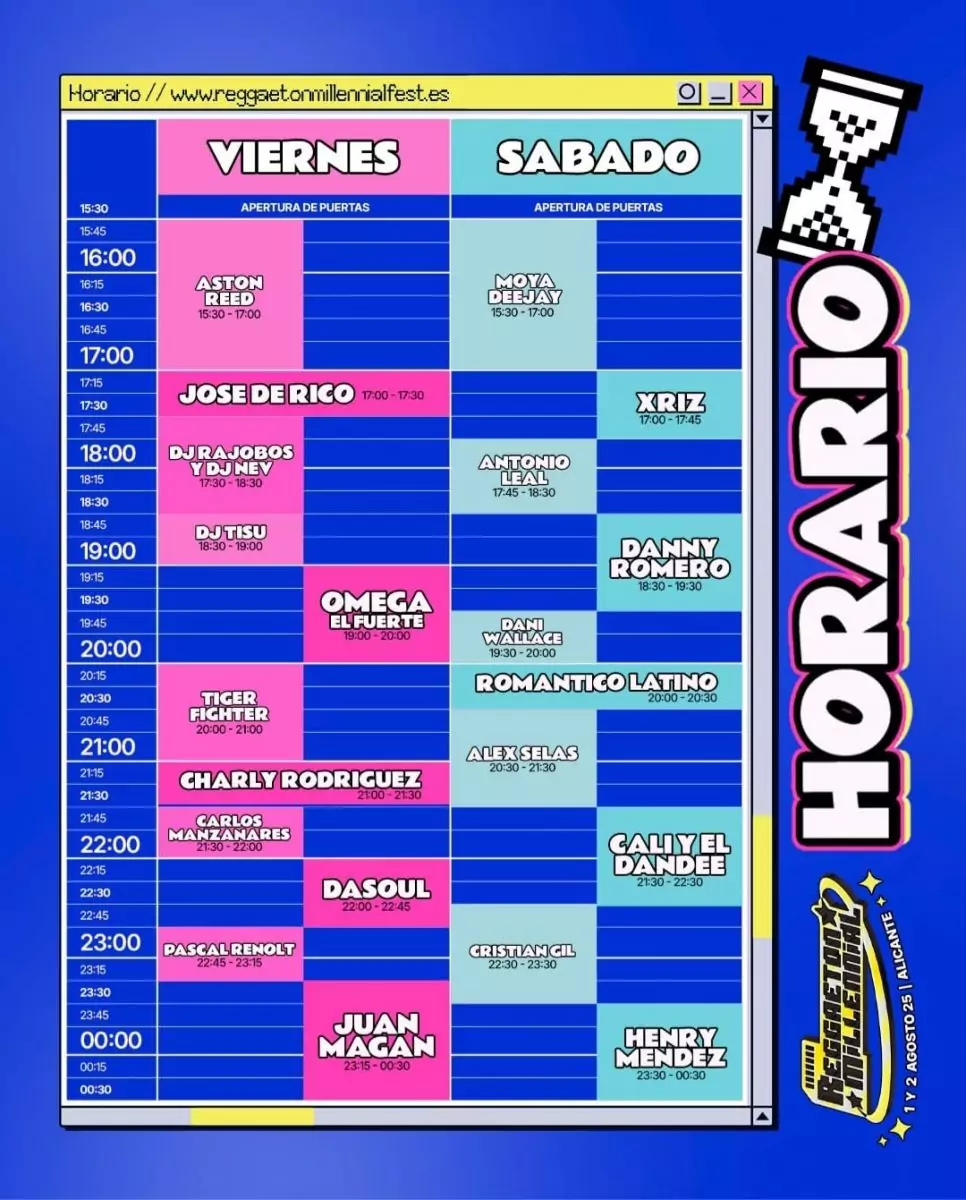 horario del Reggaeton Millennial Fest en Alicante
