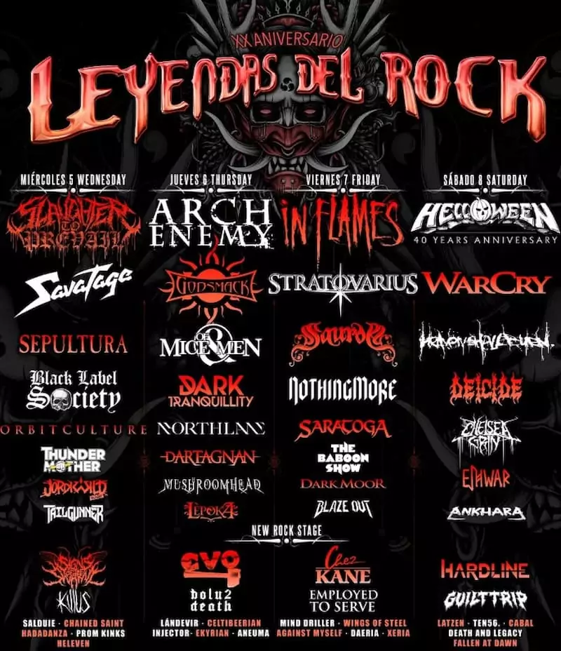 cartel por dias leyendas del rock 2026