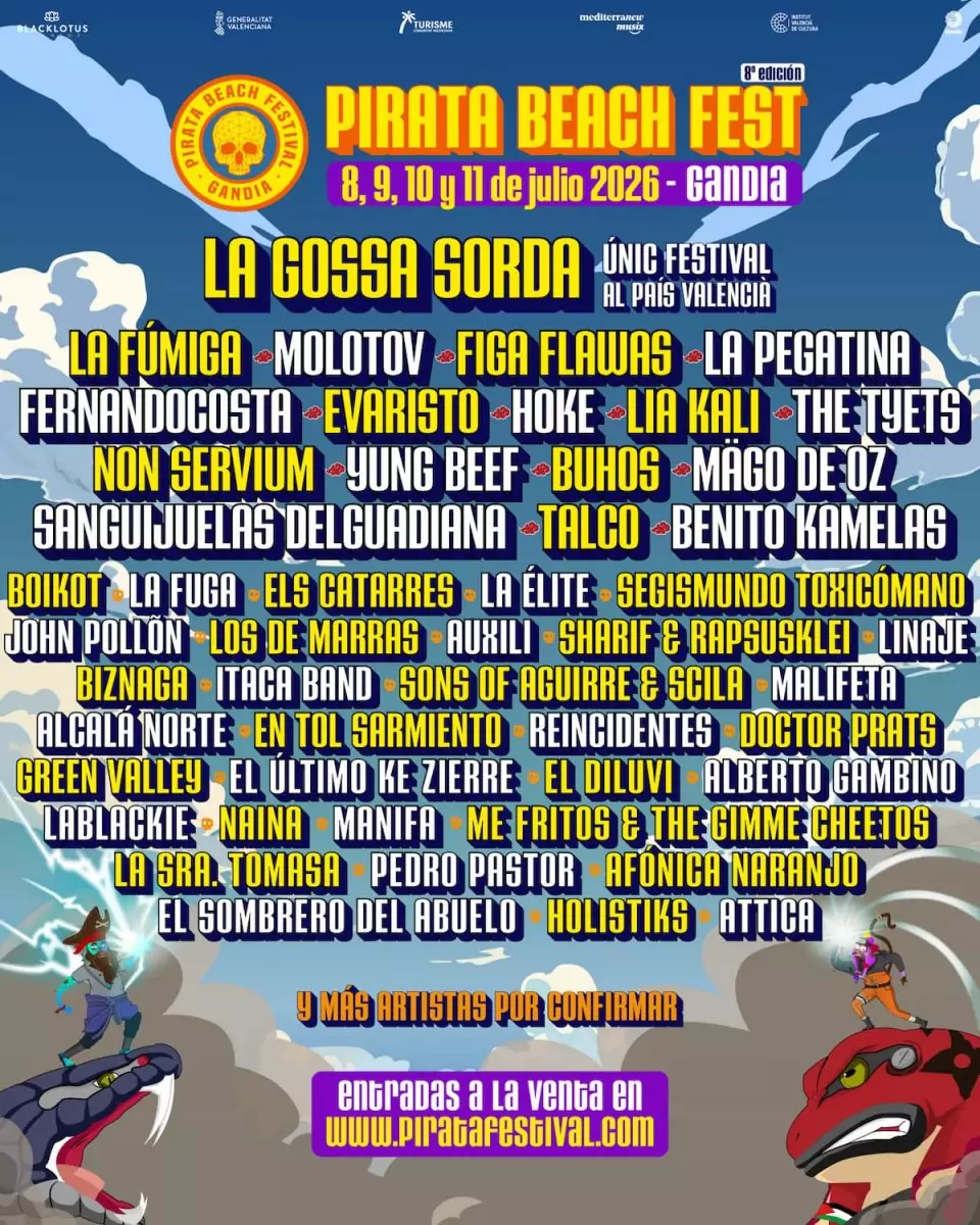 CARTEL PIRATA BEACH FEST GANDÍA 2026